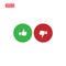 Circel thumbs up and thumbs down vector with green and red color