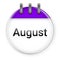 Circle 3d calendar august icon