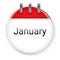 Circle 3d calendar January icon