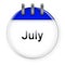 Circle 3d calendar july icon