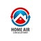 Circle arrow Home Air circulation logo concept design. Symbol graphic template element