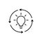 circle, arrows, bulb, initiator icon. One of business collection icons for websites, web design, mobile app eps 10