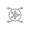 Circle with Artificial Neural Network vector concept thin line icon