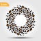 Circle ball with wild animals leopard skin. Vector illustration