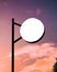 circle billboard with beautiful dusk clouds in the background.