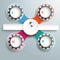 Circle And Black Gears Chain Colored Cross Rectang