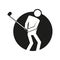 Circle Block Golf Sport Figure Outline Symbol Vector Illustration