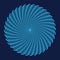 Circle with blue halftone waves. Sea style icon or logo