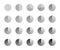 Circle chart in shades of gray colors. Round section graph. Pie diagram template. Circular structure divided into pieces