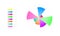 Circle chart template. Wheel diagram with 8 colorful segments of different sizes. Statistical data visualization layout