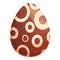 Circle chocolate egg icon cartoon vector. Dark candy