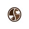 Circle Coffee Bean Cup Abstract Cafe Sign Symbol