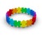 Circle of colorful jigsaw puzzles