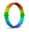 Circle of colorful jigsaw puzzles