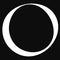 Circle contour on black. Simple circle circlet, ring design element, illustration