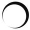 Circle contour isolated on white. Simple circle, circlet, ring design element, vector illustration