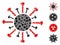 Circle Coronavirus Icon Collage
