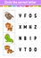 Circle the correct letter. tiger, monkey, sloth, iguana. Education developing worksheet. Learning game for kids. Color activity