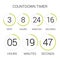 Circle countdown clock counter timer on white