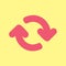 Circle cute love arrows rotation refresh symbol vector