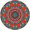 Circle ethnic rug with flower - mandala. Decorative uzbek plate