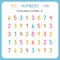 Circle every number Three. Numbers for kids. Worksheet for kindergarten and preschool. Training to write and count numbers. Exerci