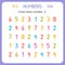 Circle every number Two. Numbers for kids. Worksheet for kindergarten and preschool. Training to write and count numbers. Exercise