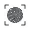Circle Fingerprint icon design for app. Finger print flat scan. Simple imprint web icon. Vector illustration