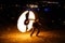 Circle Fireshow at beach in the Koh Tao Island in Thailand
