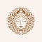 Circle Floral Beauty Women Logo Design Vector