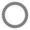 Circle frame with checkered pattern, round border with checkerboard pattern