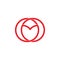Circle geometric love heart lines ring art logo vector