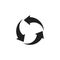 Circle geometric rotation arrow logo vector