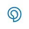 Circle geometric water shape blue logo vector