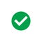 Circle green checkmark icon button