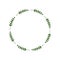 Circle of green leaves. Round frame of green twigs. Design template for logo, invitation, greetings. Laconic stylish wreath.
