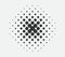Circle halftone design element. Dots spotted black pattern. Comic style vector blob