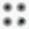 Circle halftone effects set. Monochrome dots semitone