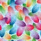 Circle halftone flower petal leaf colorful seamless pattern
