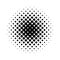 Circle halftone pattern / texture. Monochrome halftone dots.