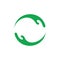 Circle hand care finger flow symbol logo vector