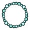 Circle hand drawn round frame, blue vector circle made of beads