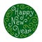 Circle Happy new year - gift tag