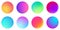 Circle holographic gradients set, spherical buttons