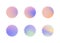 Circle holographic gradients set, spherical buttons.