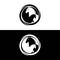 Circle horse animal vector logo design