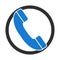 Circle icon of blue Telephone