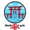 Circle icon Floating Torii Gate. vector illustration