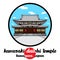 Circle icon Kawasaki Daishi temple. vector illustration