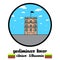 Circle Icon line Gediminas Tower. vector illustration